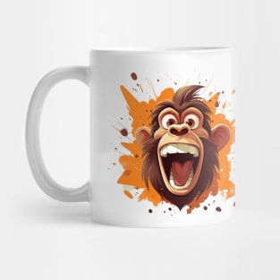 crazy cartoon screaming monkey Mug